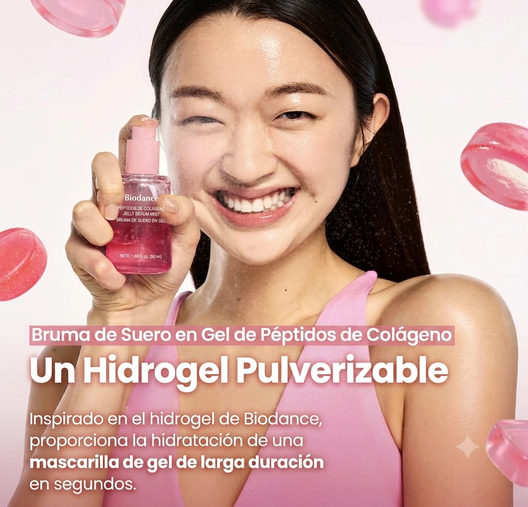 Biodance spray facial de péptidos de colágeno e hidrogel pulverizable