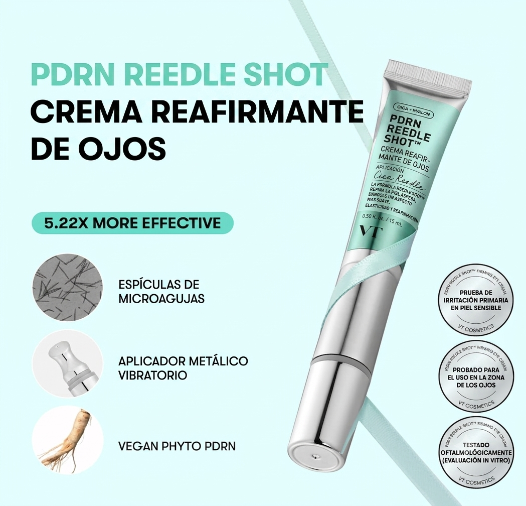 PDRN Reedle Shot Vibrante Reduce Ojeras, Bolsas y Arrugas.